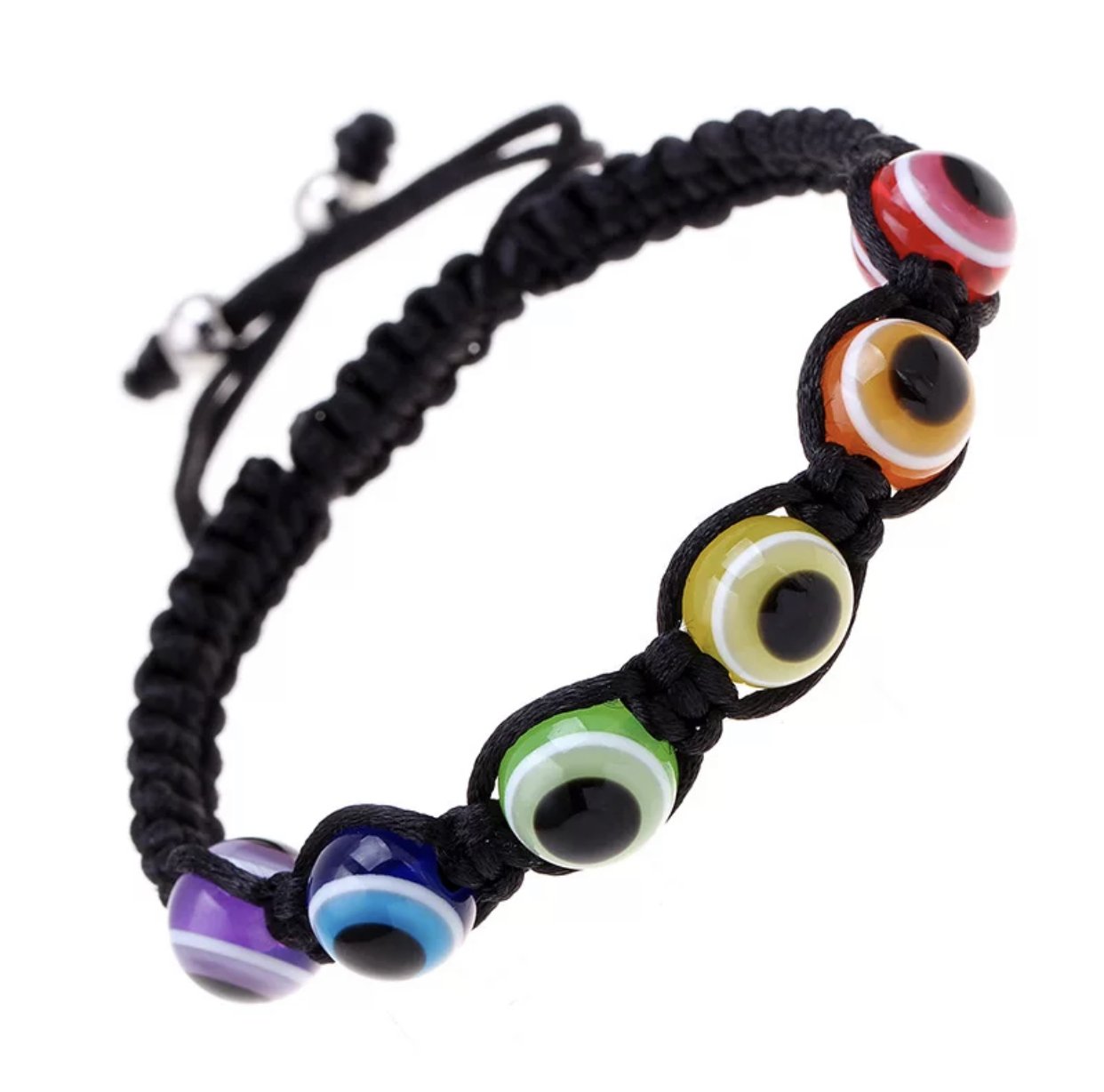 Evil Eye Rainbow Beaded Bracelet