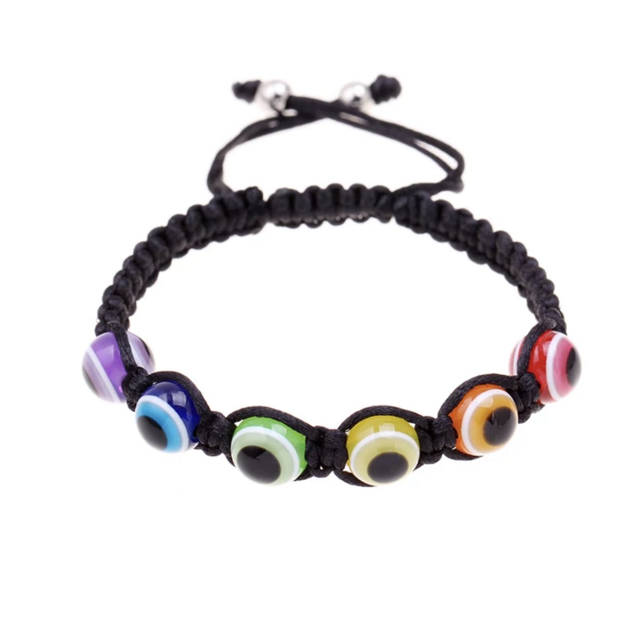 Evil Eye Rainbow Beaded Bracelet